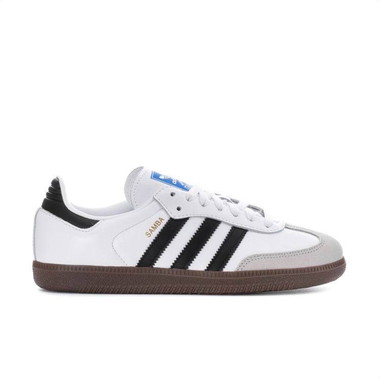 adidas Samba White & Black Low-Top Sneakers with Gum-Colored Sole