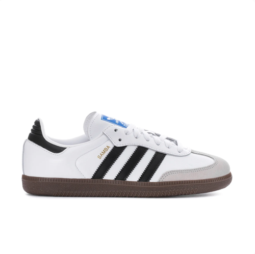 adidas Samba White & Black Low-Top Sneakers with Gum-Colored Sole