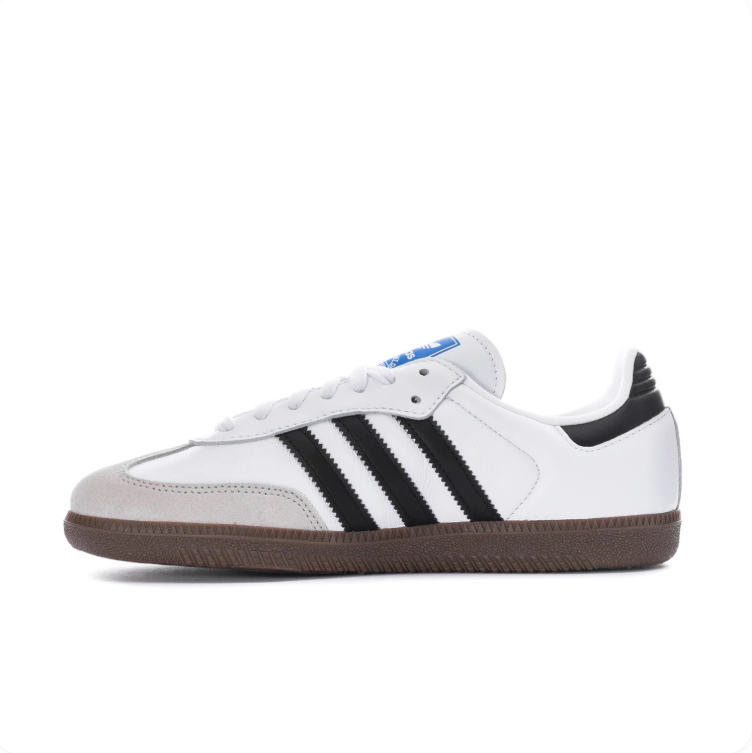 adidas Samba White & Black Low-Top Sneakers with Gum-Colored Sole