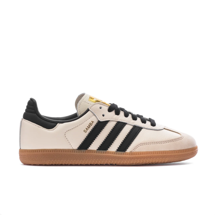 adidas Samba Cream & Black Low-Top Sneakers with Gum-Colored Sole