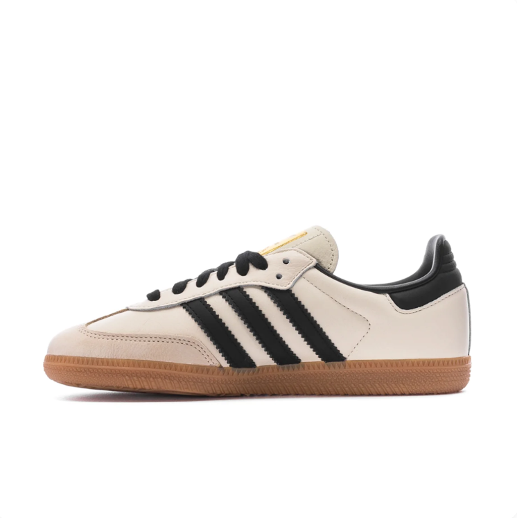 adidas Samba Cream & Black Low-Top Sneakers with Gum-Colored Sole