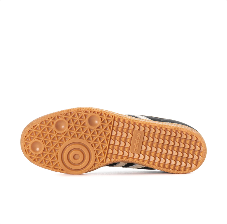 adidas Samba Cream & Black Low-Top Sneakers with Gum-Colored Sole