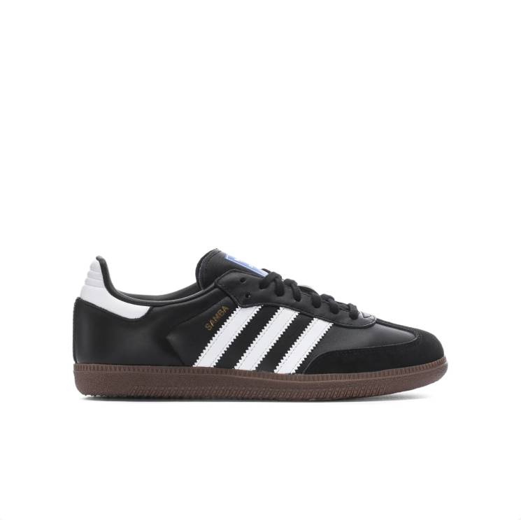 adidas Samba Black & White Low-Top Sneakers with Gum-Colored Sole