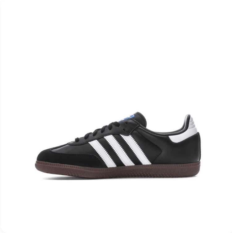 adidas Samba Black & White Low-Top Sneakers with Gum-Colored Sole