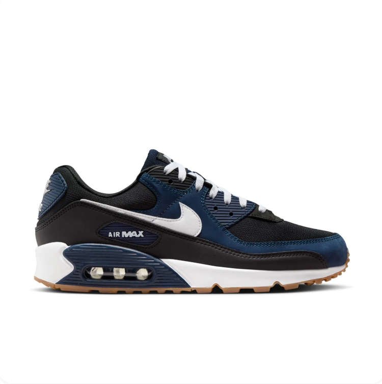 Nike Air Max Black & Navy Low-Top Sneakers with Gum-Colored Outsole
