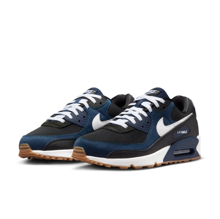 Nike Air Max Black & Navy Low-Top Sneakers with Gum-Colored Outsole