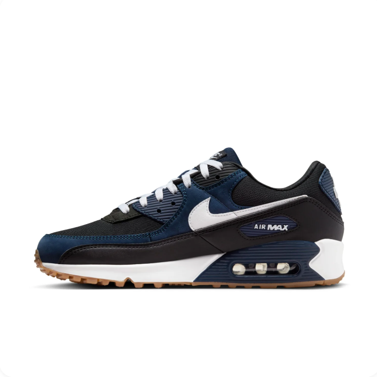 Nike Air Max Black & Navy Low-Top Sneakers with Gum-Colored Outsole