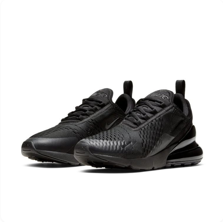 Nike All-Black Low-Top Sneakers with Sculpted Heel