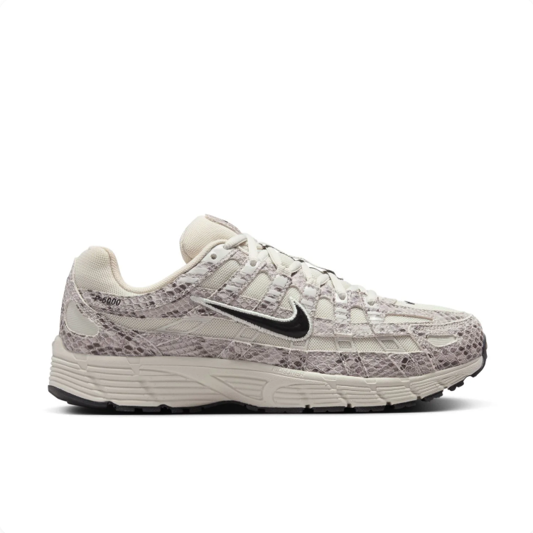 Nike P-6000 Cream & Gray Snakeskin-Pattern Low-Top Sneakers