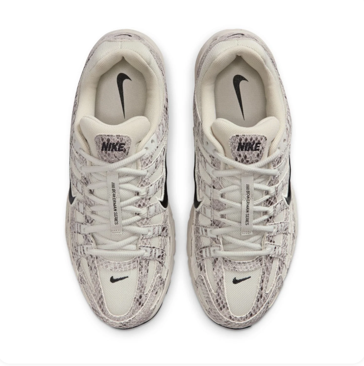 Nike P-6000 Cream & Gray Snakeskin-Pattern Low-Top Sneakers