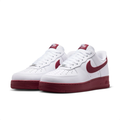 Nike Air Force 1 White & Burgundy Low-Top Sneakers
