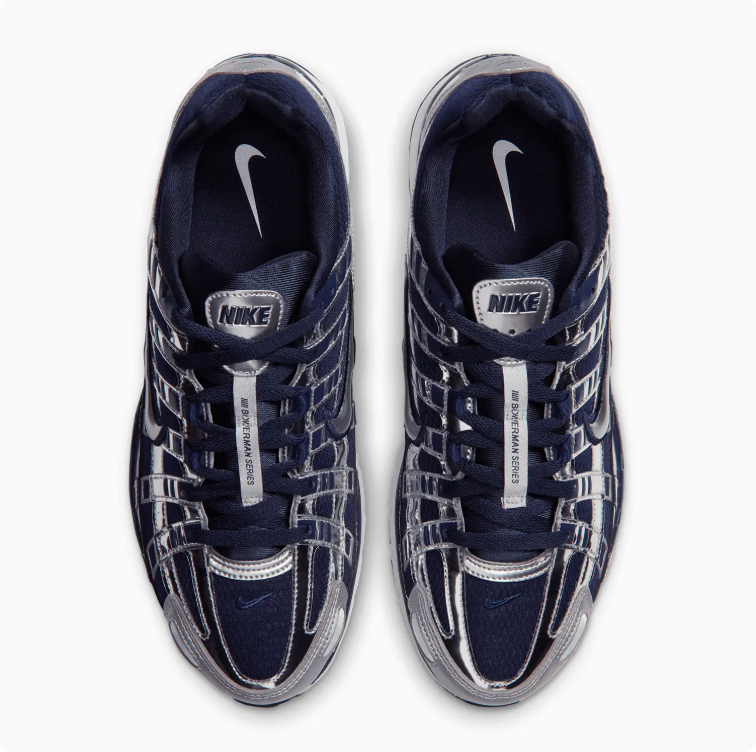 Nike P-6000 Navy & Metallic Silver Low-Top Sneakers