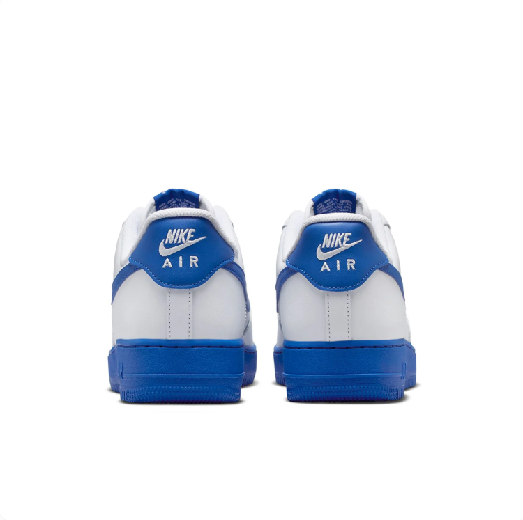 Nike Air Force 1 White & Royal Blue Low-Top Sneakers