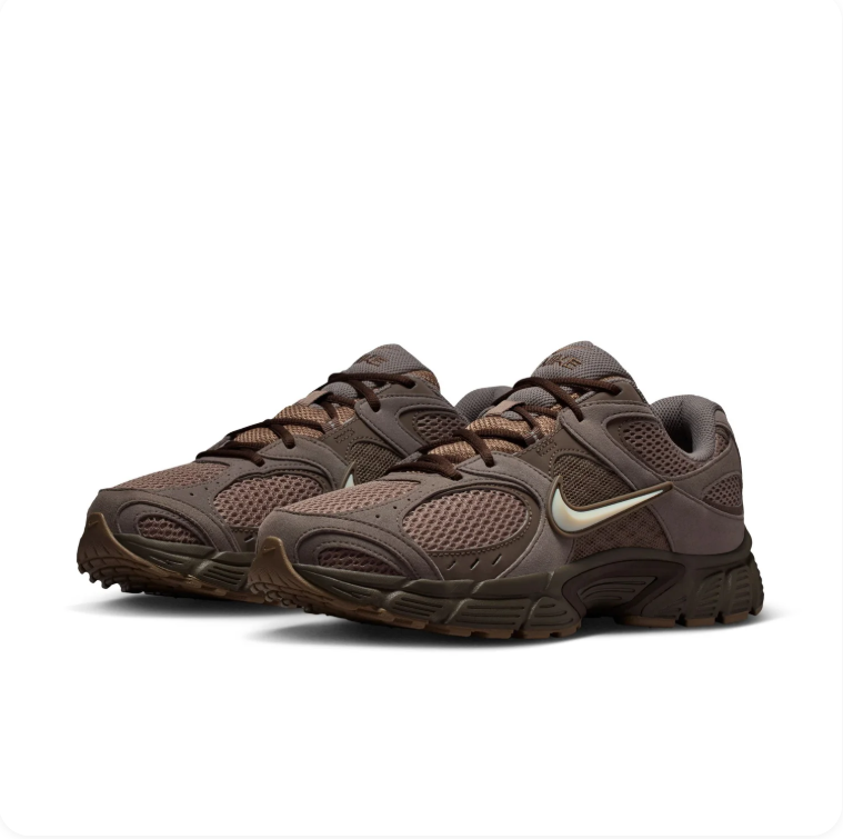 Nike Brown & Cream Swoosh Low-Top Sneakers