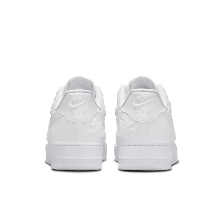 Nike Air Force 1 All-White Floral Low-Top Sneakers