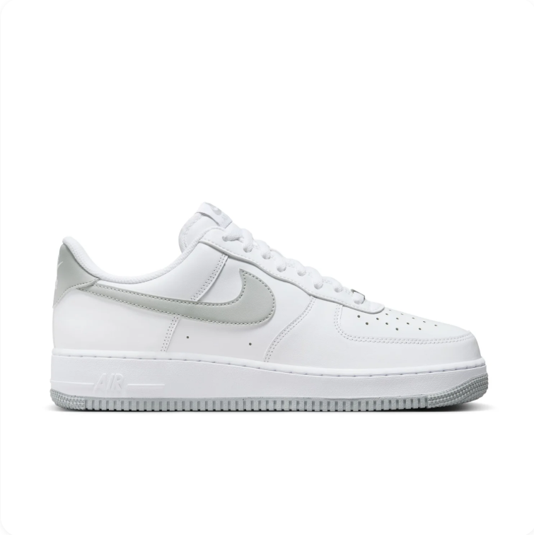 Nike Air Force 1 White & Light Gray Low-Top Sneakers