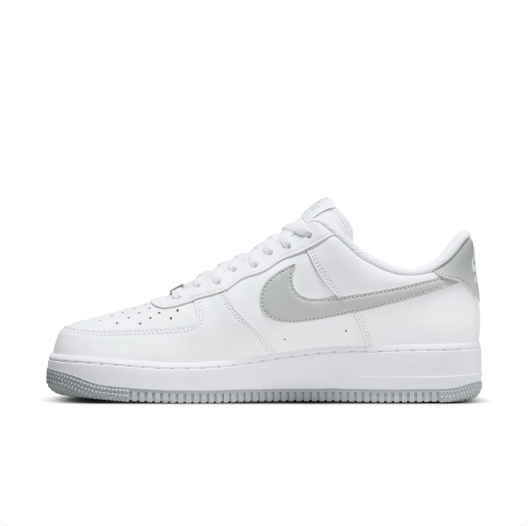 Nike Air Force 1 White & Light Gray Low-Top Sneakers
