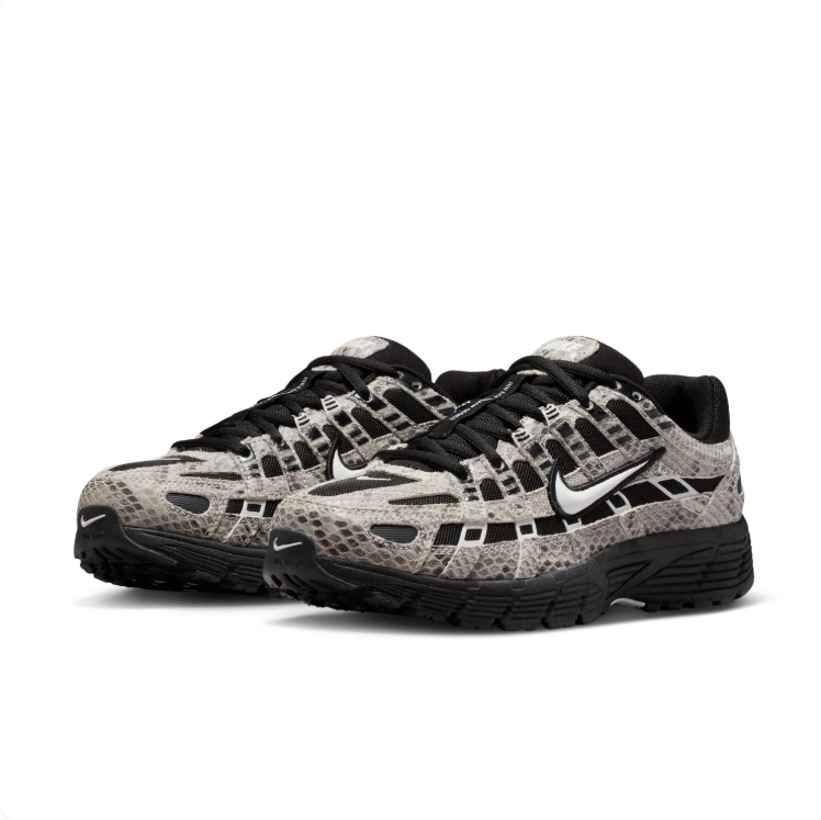 Nike P-6000 Black & Gray Snakeskin-Pattern Low-Top Sneakers