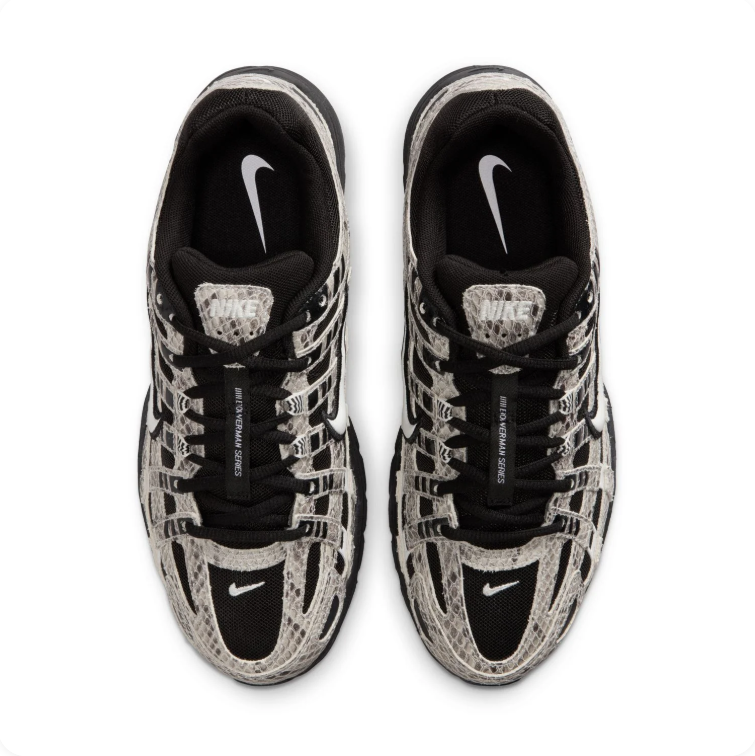 Nike P-6000 Black & Gray Snakeskin-Pattern Low-Top Sneakers
