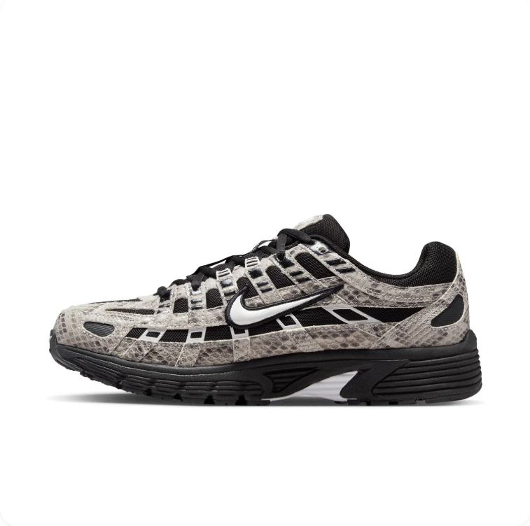 Nike P-6000 Black & Gray Snakeskin-Pattern Low-Top Sneakers