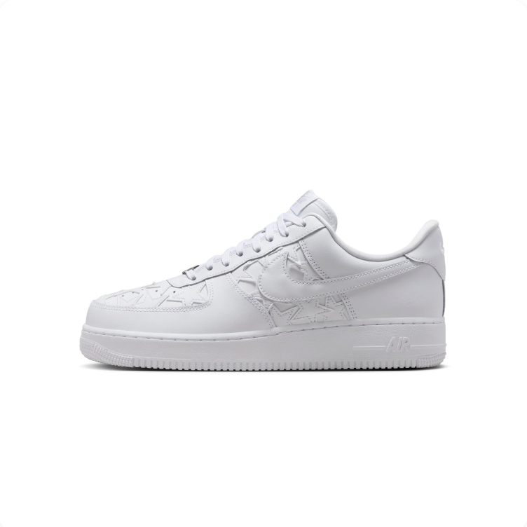 Nike Air Force 1 All-White Star-Detail Low-Top Sneakers