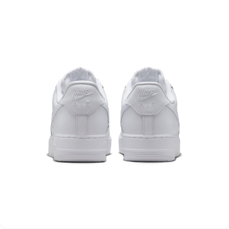 Nike Air Force 1 All-White Star-Detail Low-Top Sneakers
