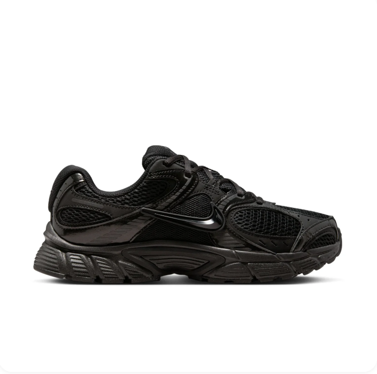 Nike All-Black Mesh & Glossy-Overlay Low-Top Sneakers