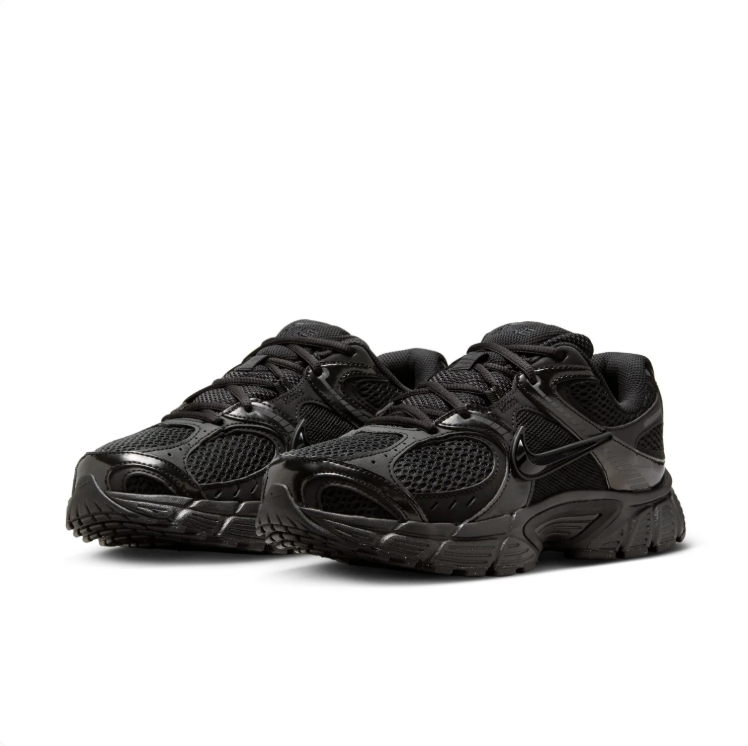 Nike All-Black Mesh & Glossy-Overlay Low-Top Sneakers