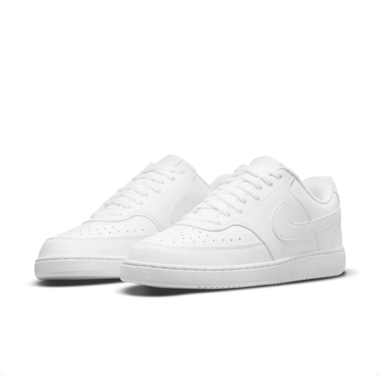 Nike All-White Low-Top Court Sneakers
