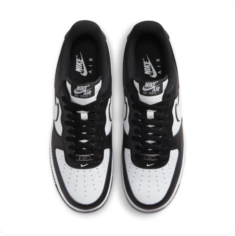 Nike Air Force 1 Black & White Color-Block Low-Top Sneakers
