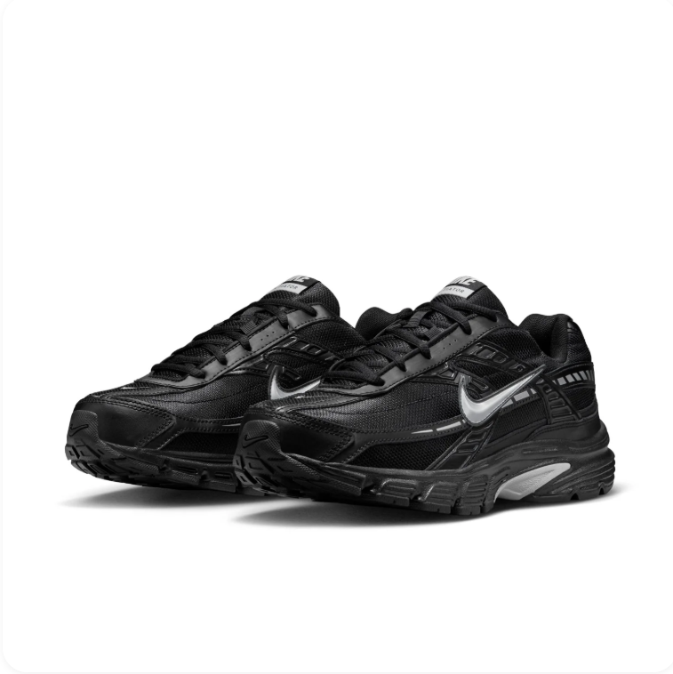 Nike Initiator Black & Metallic Silver Low-Top Sneakers