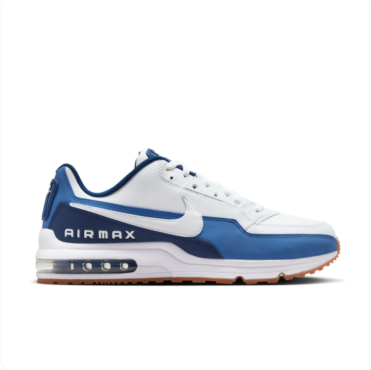Nike Air Max White & Blue Low-Top Sneakers with Gum Sole