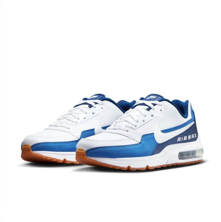 Nike Air Max White & Blue Low-Top Sneakers with Gum Sole