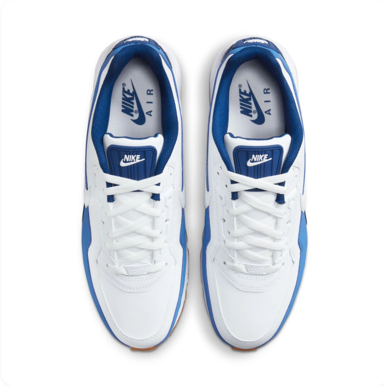 Nike Air Max White & Blue Low-Top Sneakers with Gum Sole
