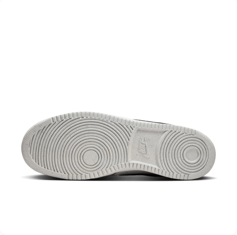 Nike Court Vision White & Light Gray Low-Top Sneakers with Black Swoosh