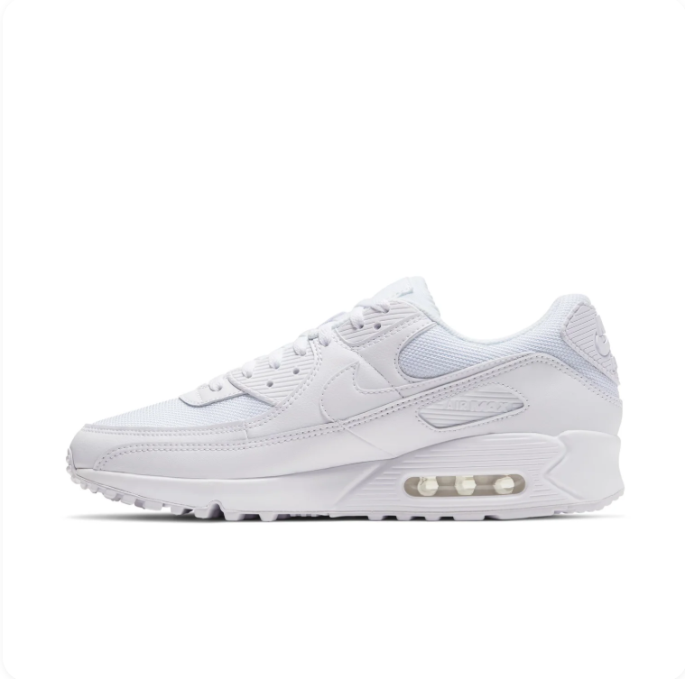 Nike Air Max 90 All-White Low-Top Sneakers