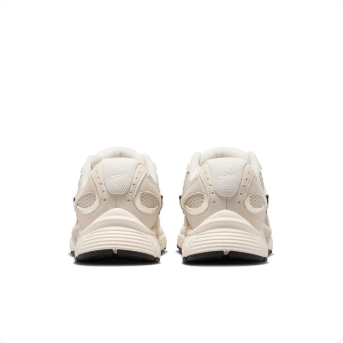 Nike Cream & Beige Mesh-Panel Low-Top Sneakers with Black-Outlined Swoosh