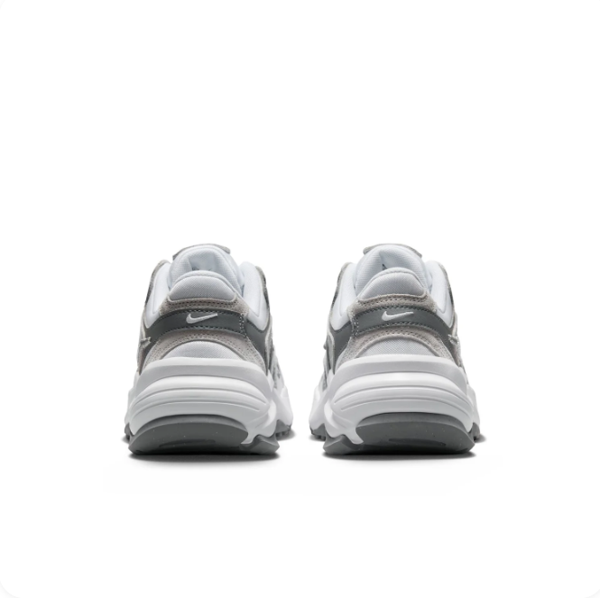 Nike White & Gray Layered Low-Top Sneakers with Sculpted Sole