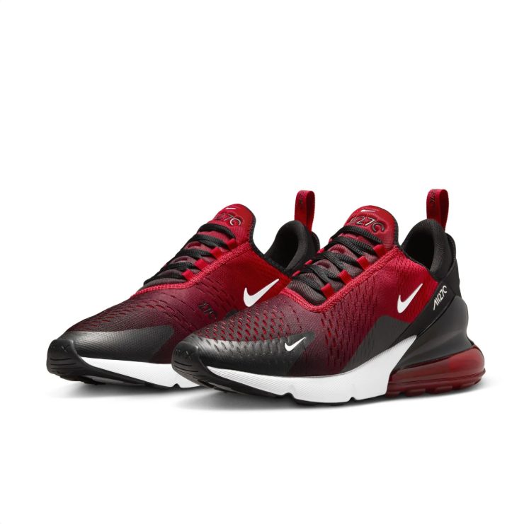 Nike Air Max 270 Red & Black Low-Top Sneakers with White Swoosh