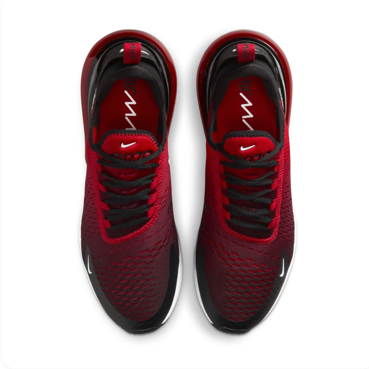 Nike Air Max 270 Red & Black Low-Top Sneakers with White Swoosh