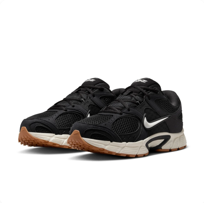 Nike Black & White Mesh-Panel Low-Top Sneakers with Gum Sole