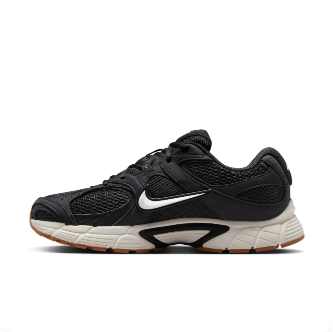 Nike Black & White Mesh-Panel Low-Top Sneakers with Gum Sole