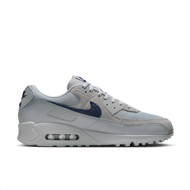 Nike Air Max 90 Light Gray & Navy Low-Top Sneakers