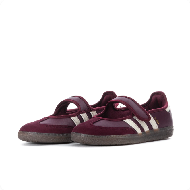 Adidas Samba Burgundy & Cream Mary Jane Sneakers