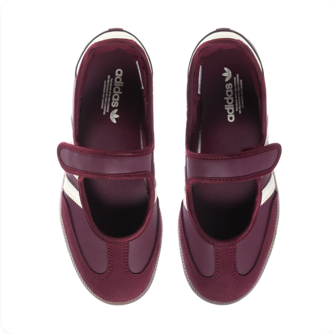 Adidas Samba Burgundy & Cream Mary Jane Sneakers