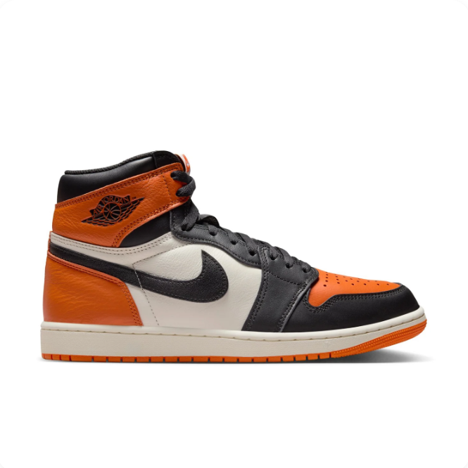 Air Jordan 1 High Orange, Black & Cream Sneakers