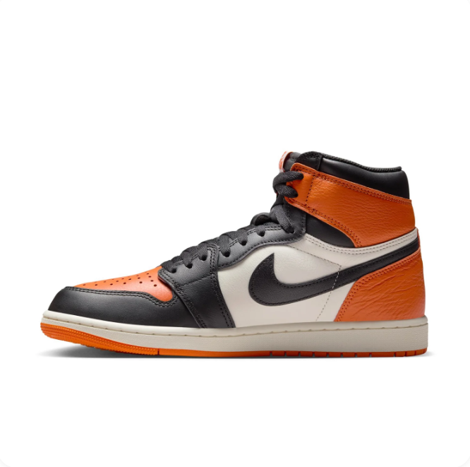 Air Jordan 1 High Orange, Black & Cream Sneakers