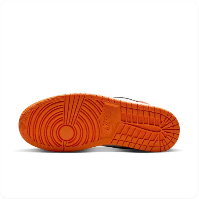 Air Jordan 1 High Orange, Black & Cream Sneakers