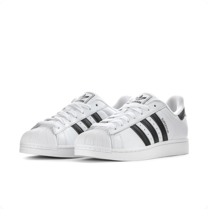 Adidas Superstar White & Black Shell-Toe Low-Top Sneakers
