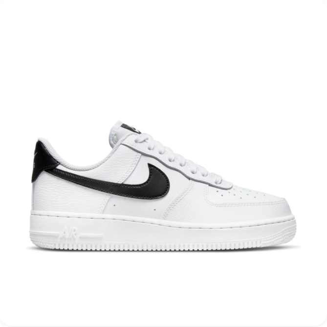 Nike Air Force 1 White Low-Top Sneakers with Black Swoosh